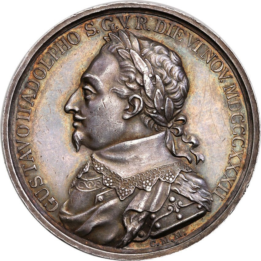 Szwecja. Medal na 200-lecie śmierci Gustawa Adolfa 1832, srebro